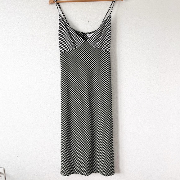 Lisa Says Gah Checkered Printed Spaghetti Strap Midi Dress - Picture 2 of 10